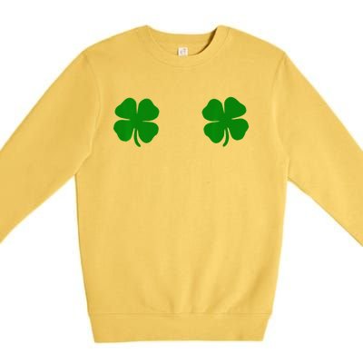 EverThreads Saint Patrick's Day FourLeaf Clover Premium Crewneck Sweatshirt