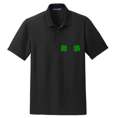 EverThreads Saint Patrick's Day FourLeaf Clover Dry Zone Grid Polo