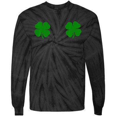 EverThreads Saint Patrick's Day FourLeaf Clover Tie-Dye Long Sleeve Shirt