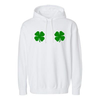 EverThreads Saint Patrick's Day FourLeaf Clover Garment-Dyed Fleece Hoodie