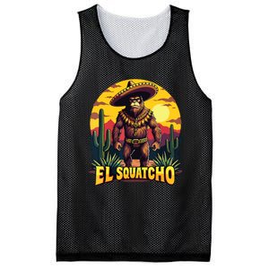 El Squatcho Poncho Funny Mexican Bigfoot Sasquatch Guardian Mesh Reversible Basketball Jersey Tank