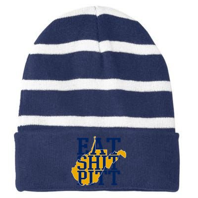 Eat Shit Pitt Striped Beanie with Solid Band