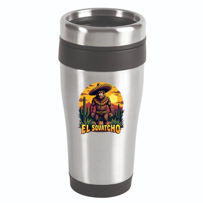 El Squatcho Poncho Funny Mexican Bigfoot Sasquatch Guardian 16oz Travel Tumbler