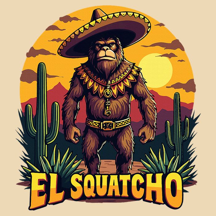 El Squatcho Poncho Funny Mexican Bigfoot Sasquatch Guardian Drawstring Bag