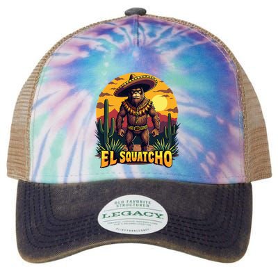 El Squatcho Poncho Funny Mexican Bigfoot Sasquatch Guardian Legacy Tie Dye Trucker Hat