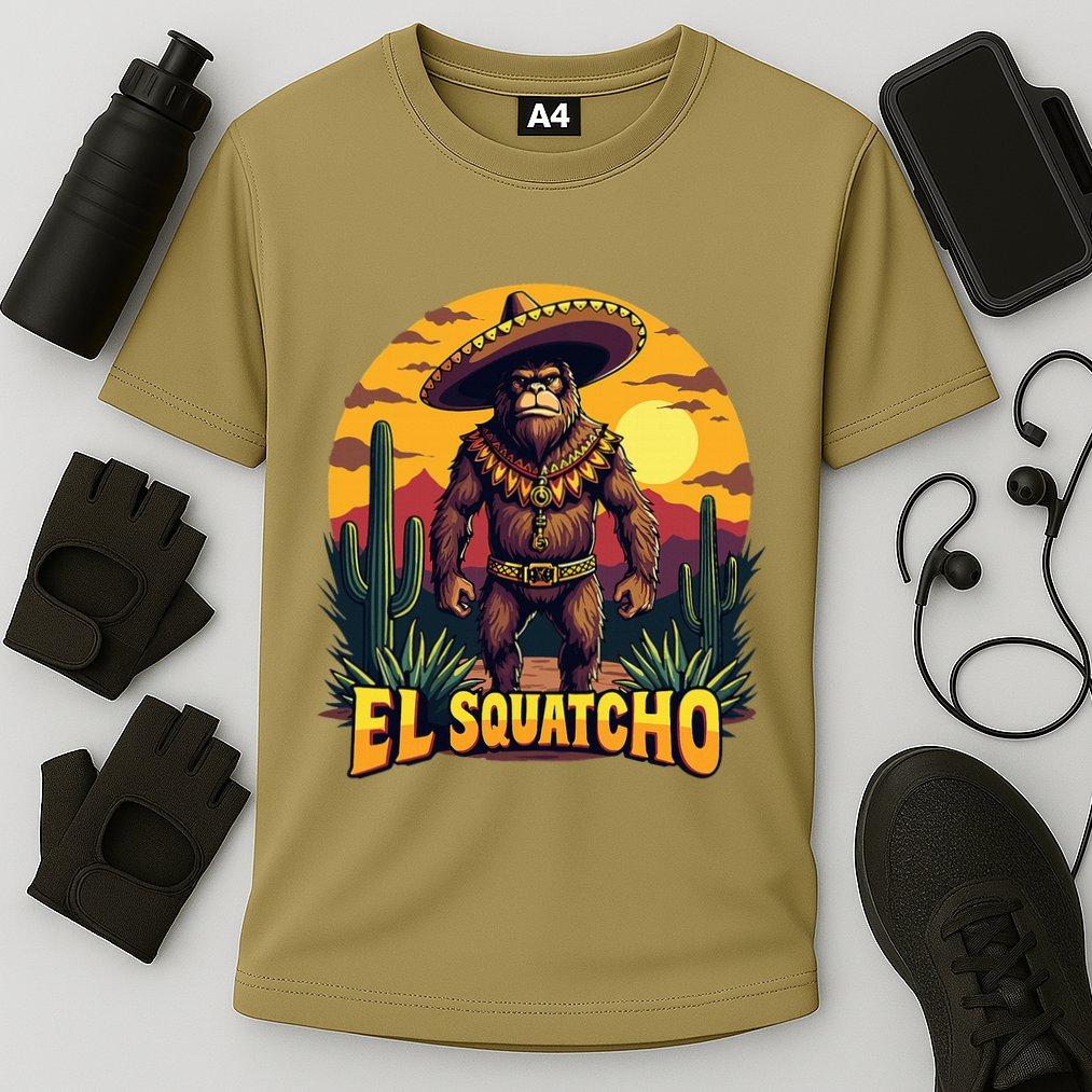 El Squatcho Poncho Funny Mexican Bigfoot Sasquatch Guardian Performance Shirt