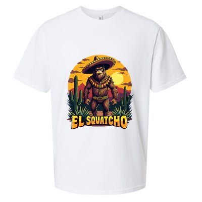 El Squatcho Poncho Funny Mexican Bigfoot Sasquatch Guardian Sueded Cloud Jersey T-Shirt