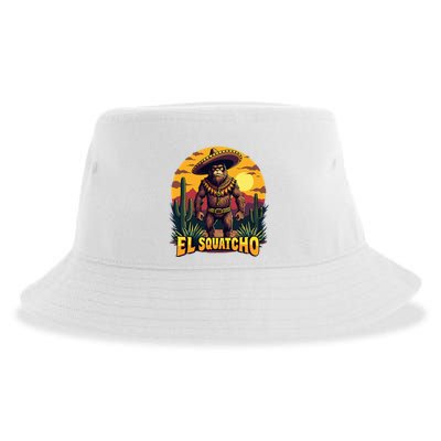 El Squatcho Poncho Funny Mexican Bigfoot Sasquatch Guardian Sustainable Bucket Hat