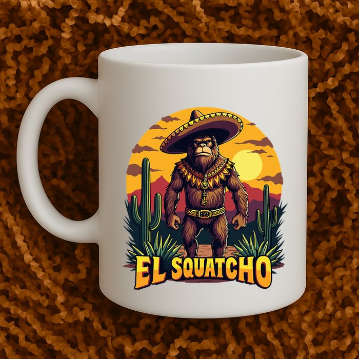 El Squatcho Poncho Funny Mexican Bigfoot Sasquatch Guardian Mug