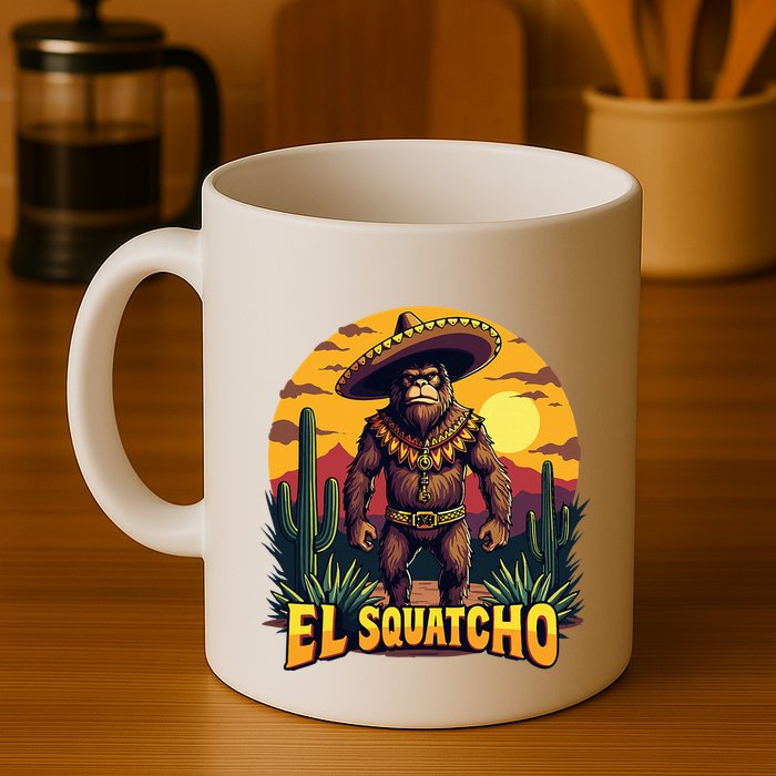 El Squatcho Poncho Funny Mexican Bigfoot Sasquatch Guardian Mug