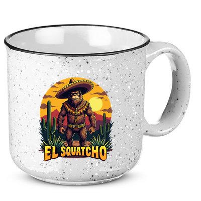 El Squatcho Poncho Funny Mexican Bigfoot Sasquatch Guardian 15oz Campfire Ceramic Mug