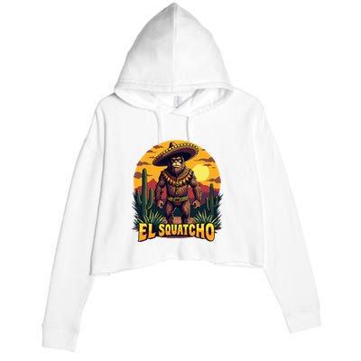 El Squatcho Poncho Funny Mexican Bigfoot Sasquatch Guardian Crop Fleece Hoodie