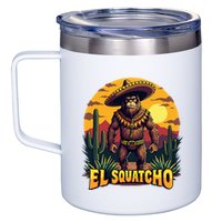 El Squatcho Poncho Funny Mexican Bigfoot Sasquatch Guardian 12oz Stainless Steel Coffee Mug