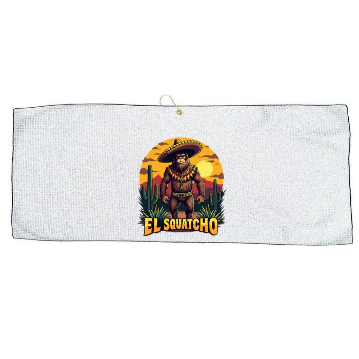El Squatcho Poncho Funny Mexican Bigfoot Sasquatch Guardian Large Microfiber Waffle Golf Towel