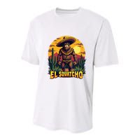 El Squatcho Poncho Funny Mexican Bigfoot Sasquatch Guardian Youth Performance Sprint T-Shirt