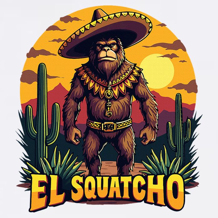 El Squatcho Poncho Funny Mexican Bigfoot Sasquatch Guardian Youth Performance Sprint T-Shirt