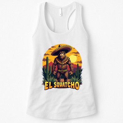 El Squatcho Poncho Funny Mexican Bigfoot Sasquatch Guardian Womens Tank Top