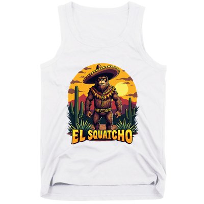 El Squatcho Poncho Funny Mexican Bigfoot Sasquatch Guardian Tank Top