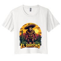 El Squatcho Poncho Funny Mexican Bigfoot Sasquatch Guardian Women's Crop Top Tee