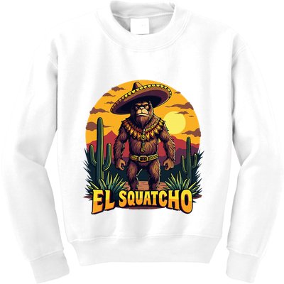 El Squatcho Poncho Funny Mexican Bigfoot Sasquatch Guardian Kids Sweatshirt