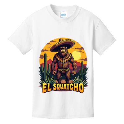 El Squatcho Poncho Funny Mexican Bigfoot Sasquatch Guardian Kids T-Shirt