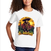 El Squatcho Poncho Funny Mexican Bigfoot Sasquatch Guardian Kids T-Shirt