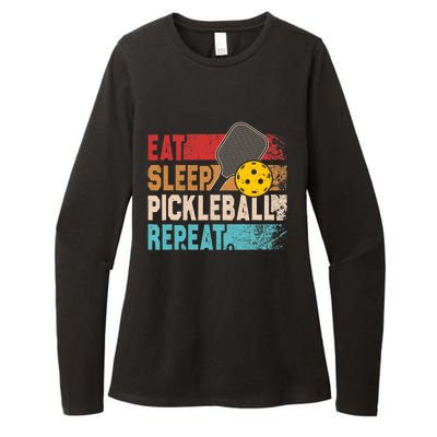 Eat Sleep Pickleball Repeat Player Funny Womens CVC Long Sleeve Shirt