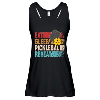 Eat Sleep Pickleball Repeat Player Funny Ladies Essential Flowy Tank