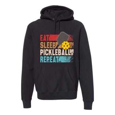 Eat Sleep Pickleball Repeat Player Funny Premium Hoodie