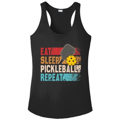 Eat Sleep Pickleball Repeat Player Funny Ladies PosiCharge Competitor Racerback Tank