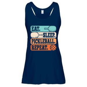 Eat Sleep Pickleball Repeat Funny Pickleball Lover Retro Ladies Essential Flowy Tank