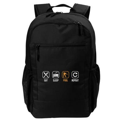 Eat Sleep Pool Repeat Balls Pool Snooker Player Billiards Daily Commute Backpack