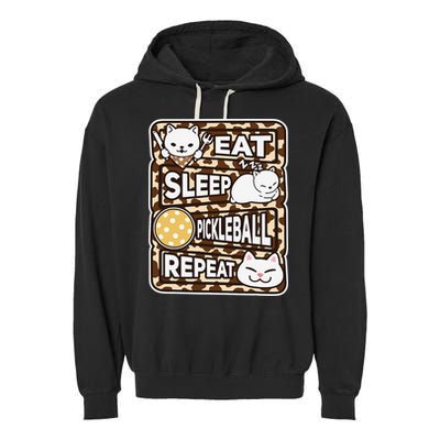 Eat Sleep Pickleball Repeat Girl Pickleball Lover Outfit Garment-Dyed Fleece Hoodie