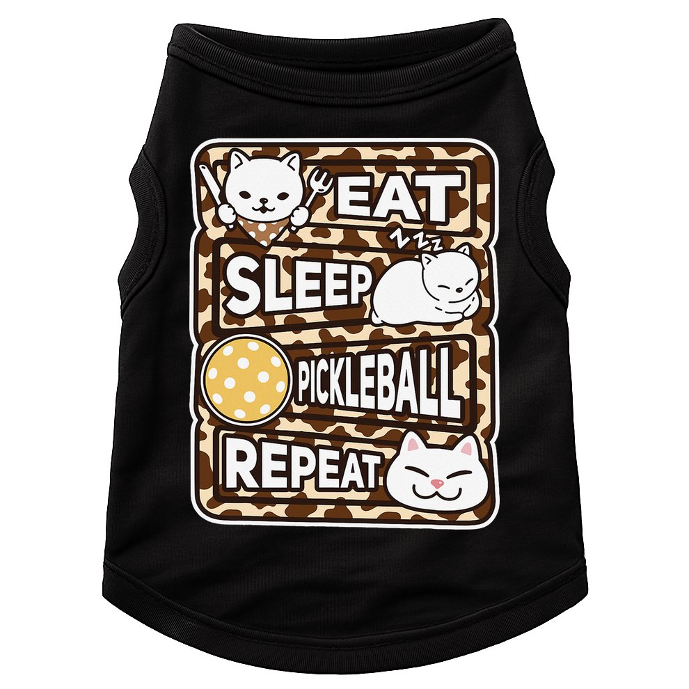 Eat Sleep Pickleball Repeat Girl Pickleball Lover Outfit Doggie Tank