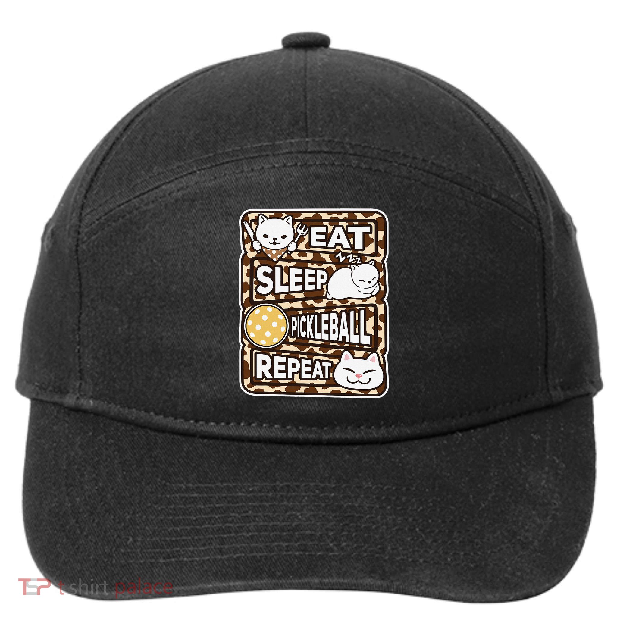 Eat Sleep Pickleball Repeat Girl Pickleball Lover Outfit 7-Panel Snapback Hat