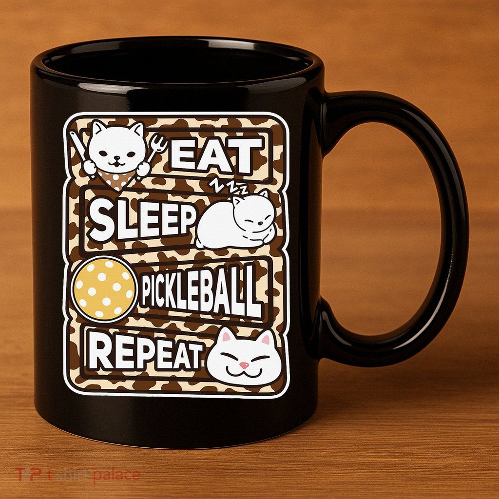 Eat Sleep Pickleball Repeat Girl Pickleball Lover Outfit 11oz C Handle Ceramic Mug