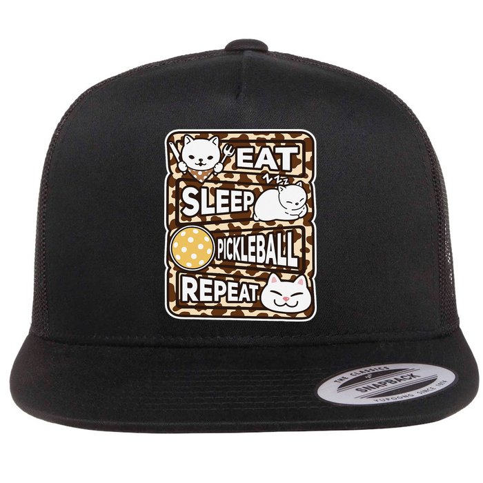 Eat Sleep Pickleball Repeat Girl Pickleball Lover Outfit Flatbill Hat