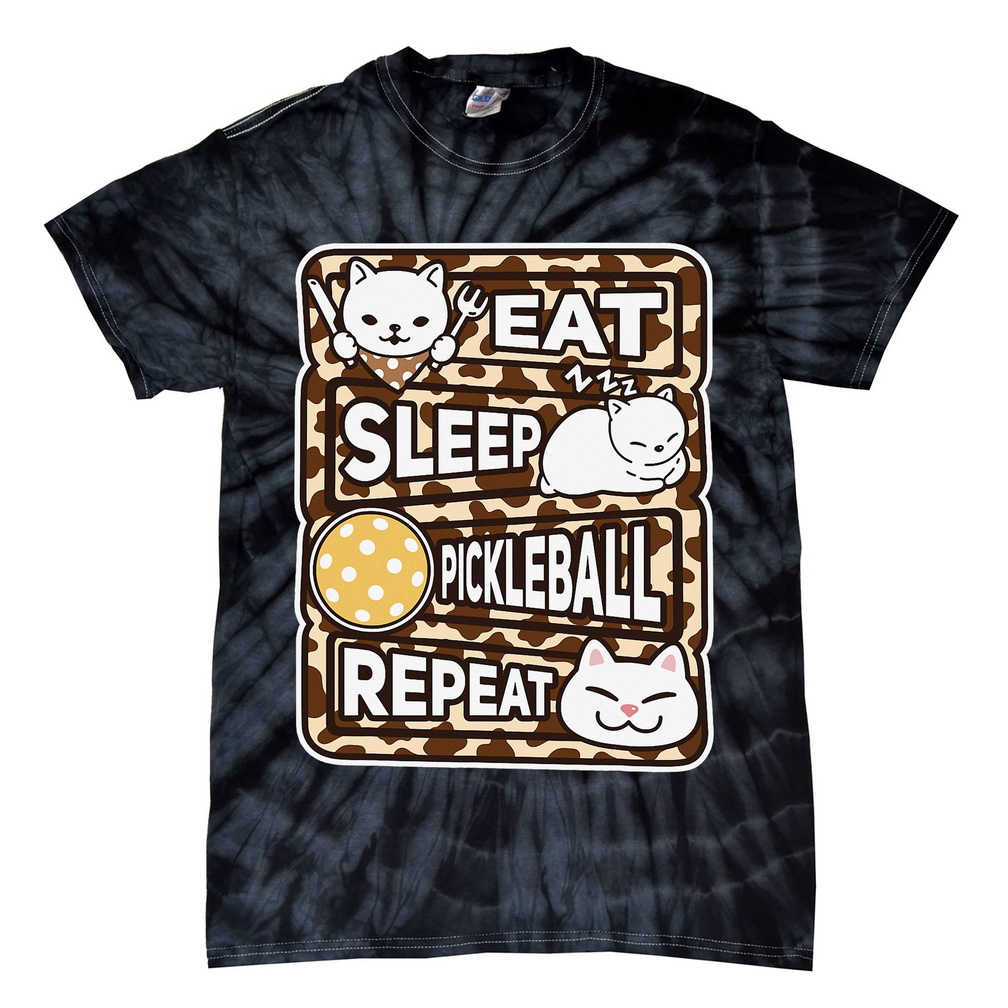 Eat Sleep Pickleball Repeat Girl Pickleball Lover Outfit Tie-Dye T-Shirt