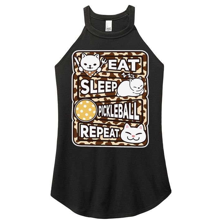 Eat Sleep Pickleball Repeat Girl Pickleball Lover Outfit Women's Perfect Tri Rocker Tank