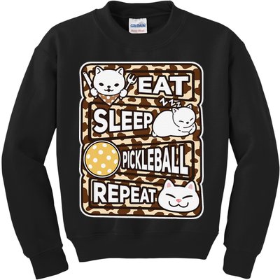Eat Sleep Pickleball Repeat Girl Pickleball Lover Outfit Kids Sweatshirt
