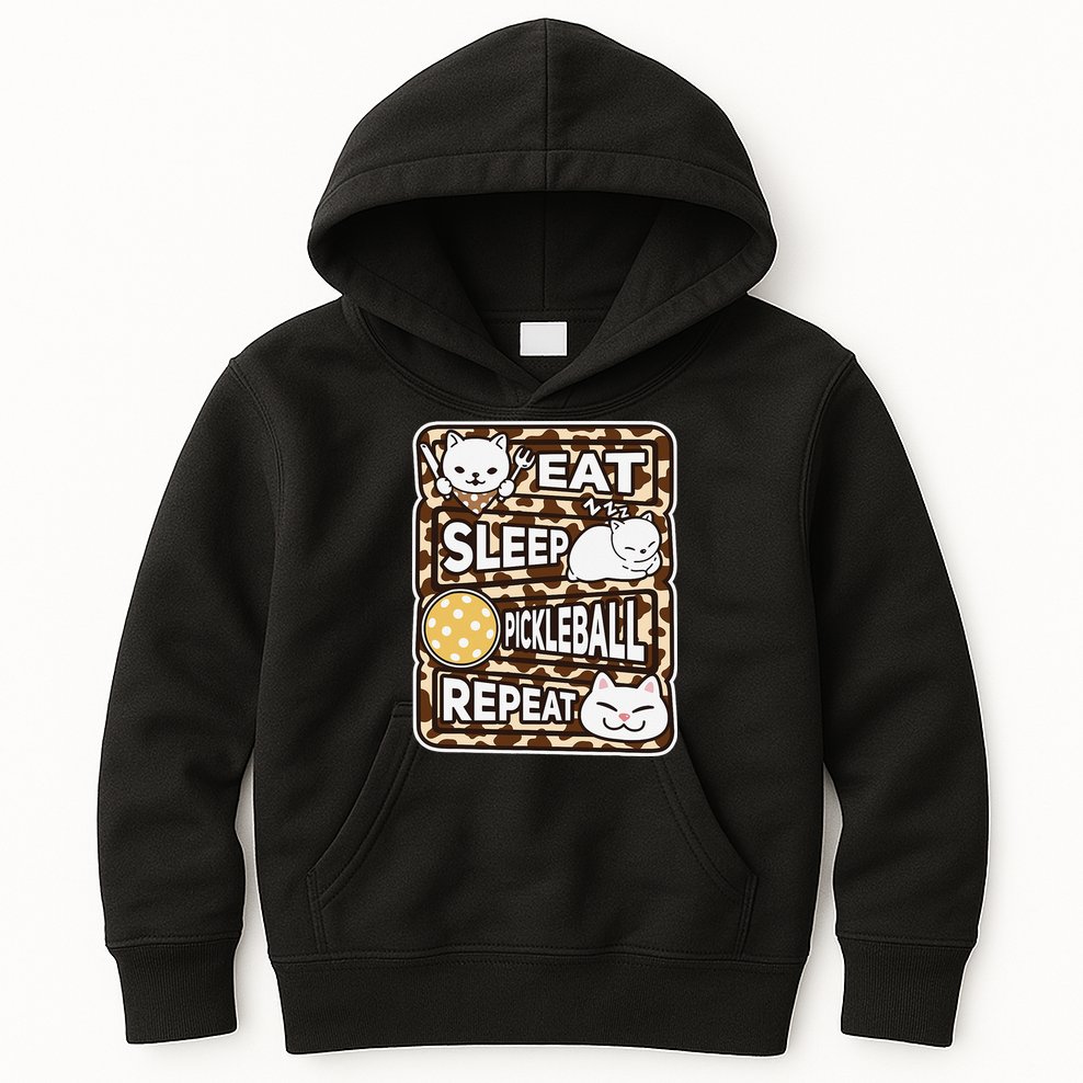 Eat Sleep Pickleball Repeat Girl Pickleball Lover Outfit Kids Hoodie