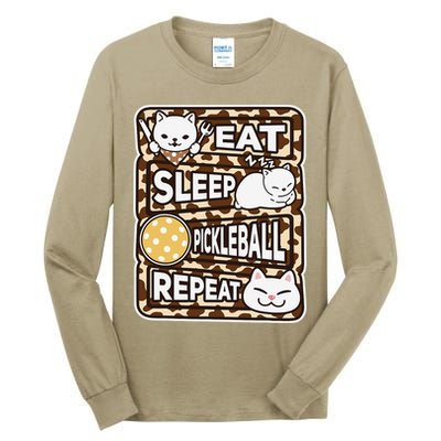 Eat Sleep Pickleball Repeat Girl Pickleball Lover Outfit Tall Long Sleeve T-Shirt