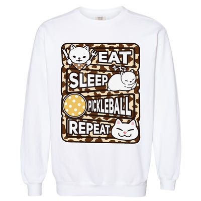 Eat Sleep Pickleball Repeat Girl Pickleball Lover Outfit Garment-Dyed Sweatshirt