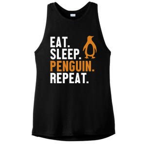 Eat Sleep Penguin Repeat Emperor Sea Bird King Penguin Ladies PosiCharge Tri-Blend Wicking Tank