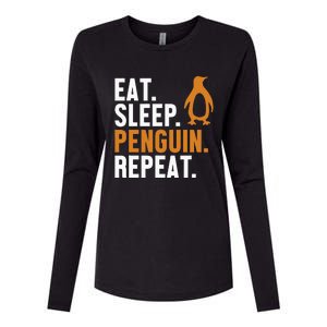 Eat Sleep Penguin Repeat Emperor Sea Bird King Penguin Womens Cotton Relaxed Long Sleeve T-Shirt