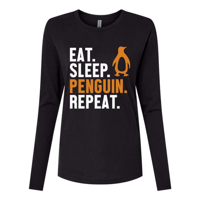 Eat Sleep Penguin Repeat Emperor Sea Bird King Penguin Womens Cotton Relaxed Long Sleeve T-Shirt