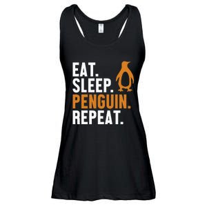 Eat Sleep Penguin Repeat Emperor Sea Bird King Penguin Ladies Essential Flowy Tank