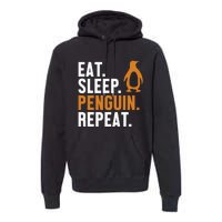 Eat Sleep Penguin Repeat Emperor Sea Bird King Penguin Premium Hoodie