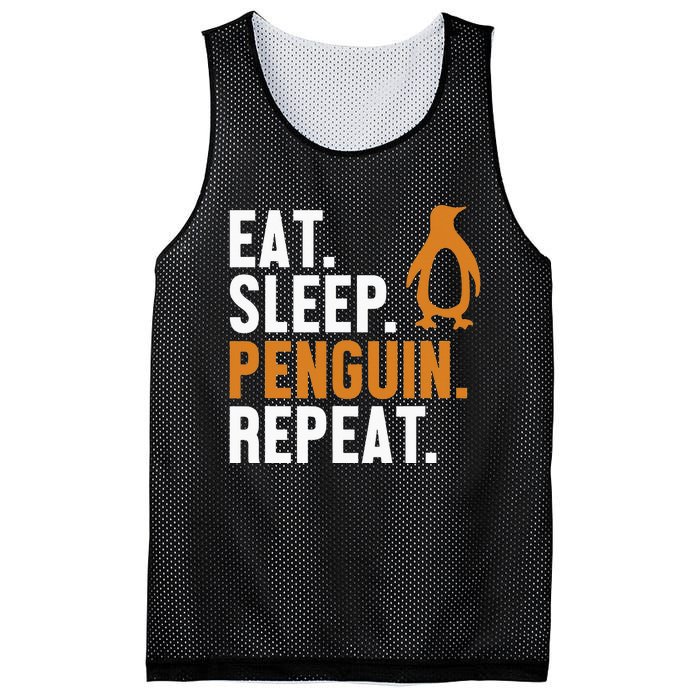 Eat Sleep Penguin Repeat Emperor Sea Bird King Penguin Mesh Reversible Basketball Jersey Tank