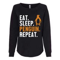 Eat Sleep Penguin Repeat Emperor Sea Bird King Penguin Womens California Wash Sweatshirt